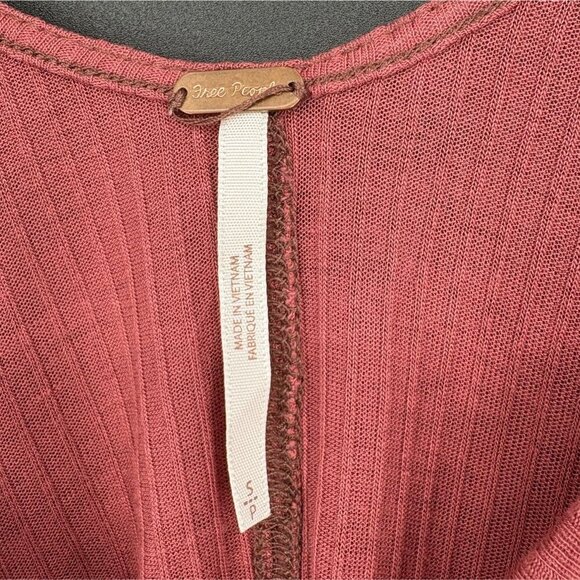 Free People Women's Bulls Eye Tank Top S Pink Draped Deep V-Neck Cowl Bohemian - Picture 4 of 7